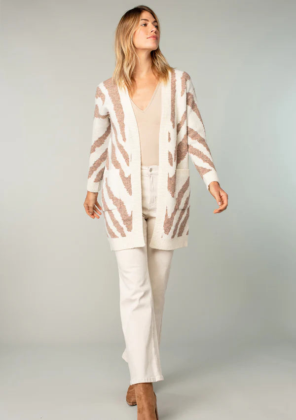 Axel Cardigan - Ivory/Rust