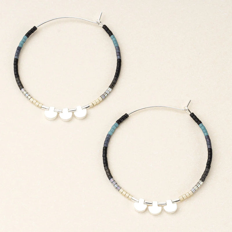 Scout - Chromacolor Miyuki Large Hoop - Black Multi/Silver