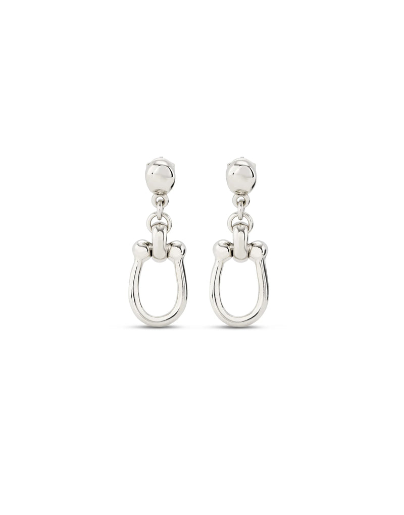 UNOde50 Drop earrings with medium sized link - Sterling Silver