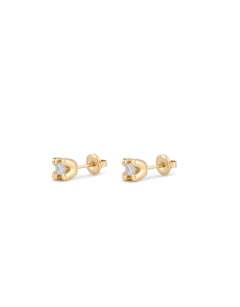 UNOde50 Stud earrings with white cubic zirconia - Gold