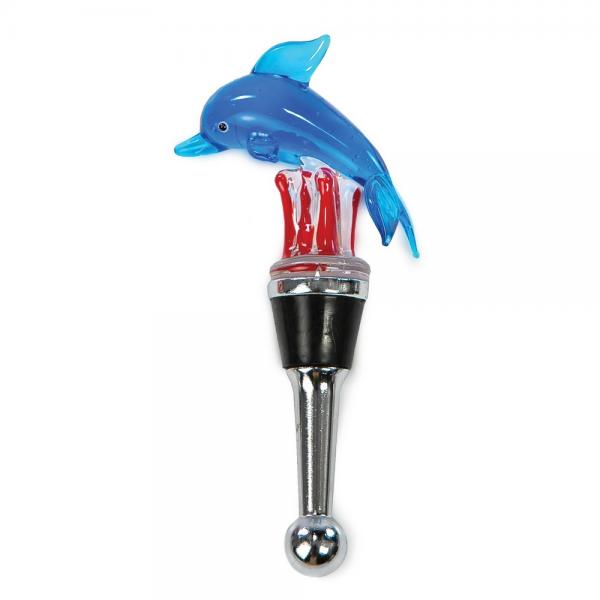 Glass Bottle Stopper Dolphin