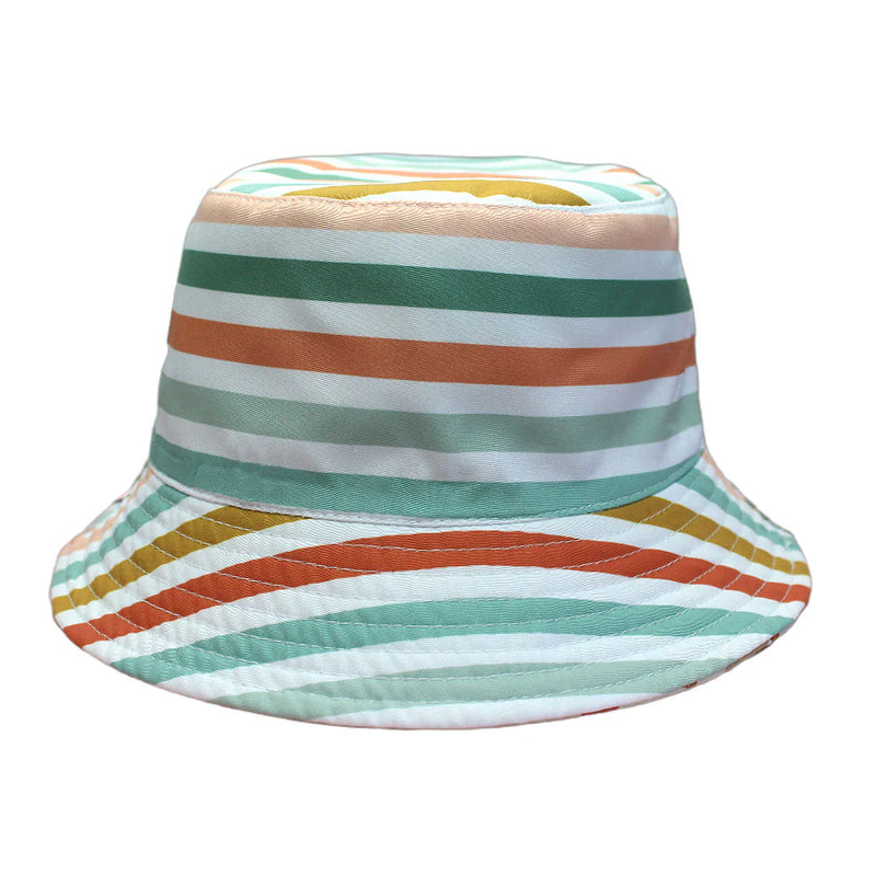 Emerson & Friends Beach Day and Coral Stripes Reversible Bucket Hat