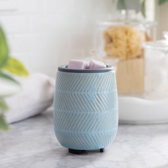 Blue Herringbone Flip Dish Fragrance Warmer