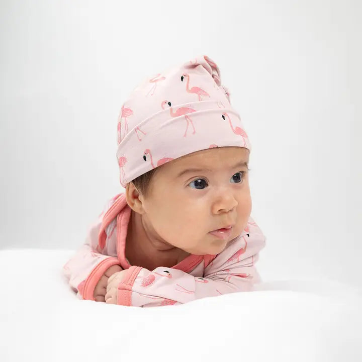 Emerson & Friends Fancy Flamingos Bamboo Gown and Hat Newborn Baby Gift Set