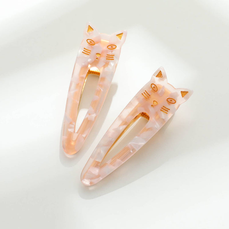 Elodie | Pointed Cat Face Barrette Hair Clip (Set of 2)