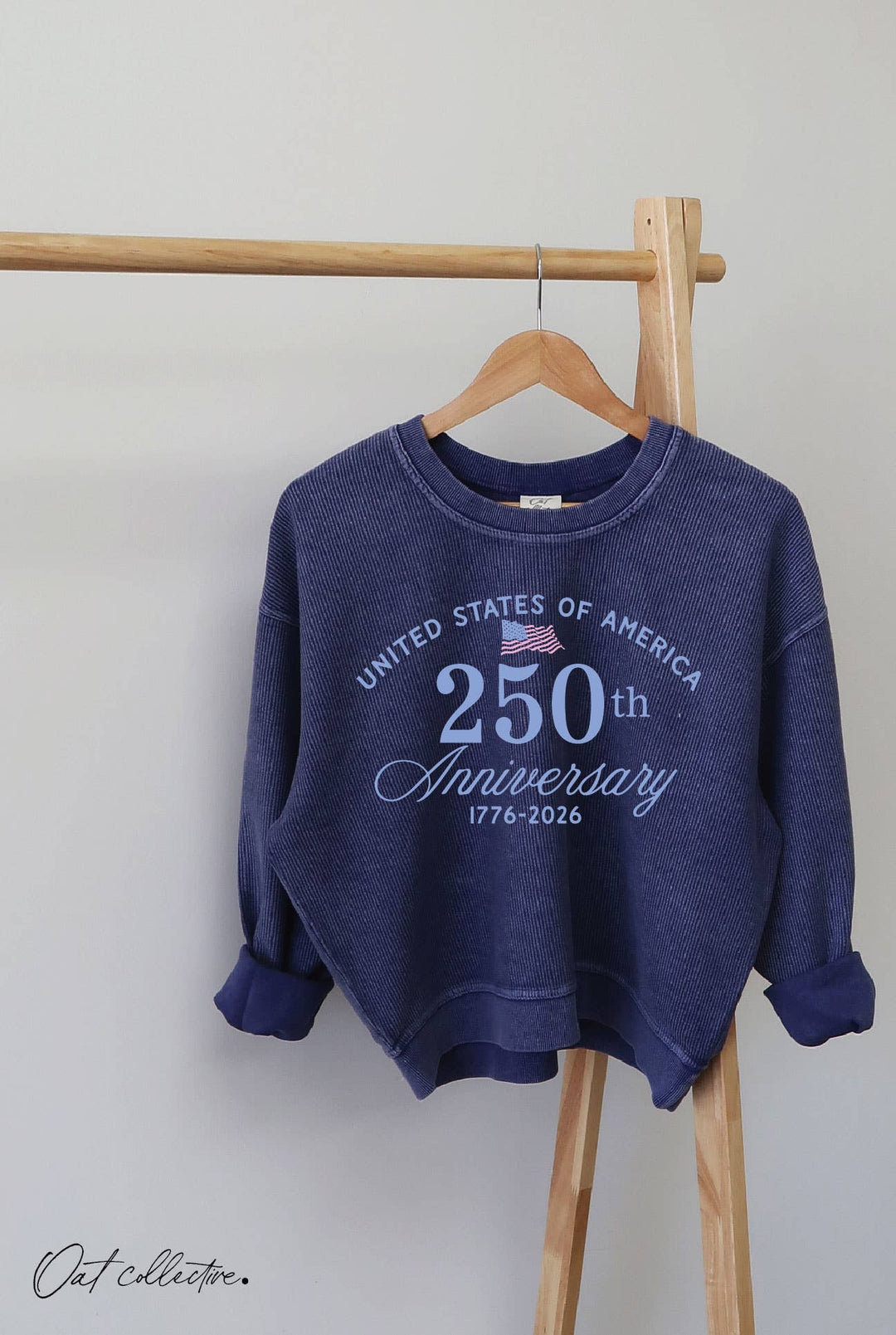 UNITED STATES OF AMERICA Cropped Thermal Vintage Pullover