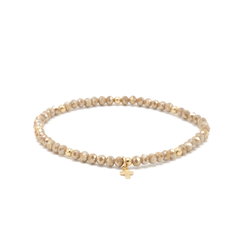 Erin Gray Luxe Cross Bracelet in CHAMPAGNE