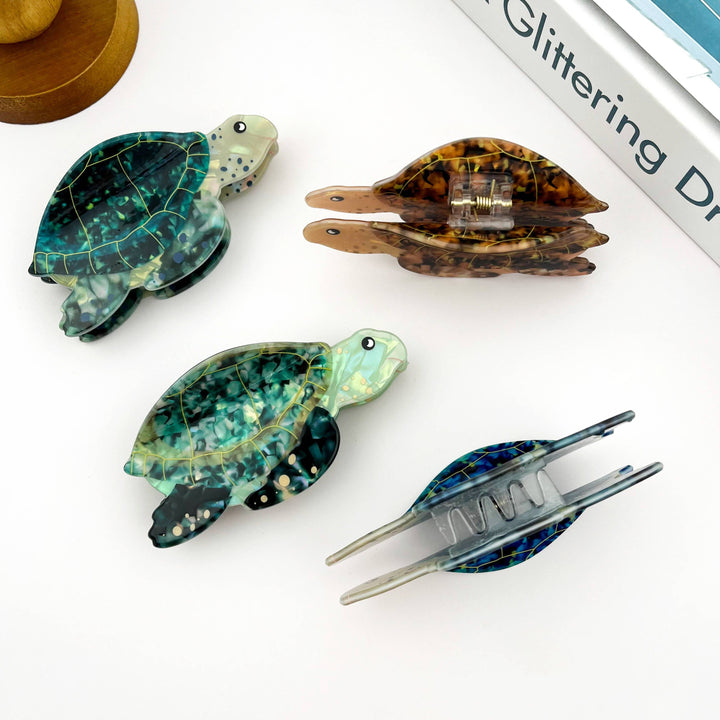 Sea Turtle Hair Claw Clip, Ocean-Inspired Hair