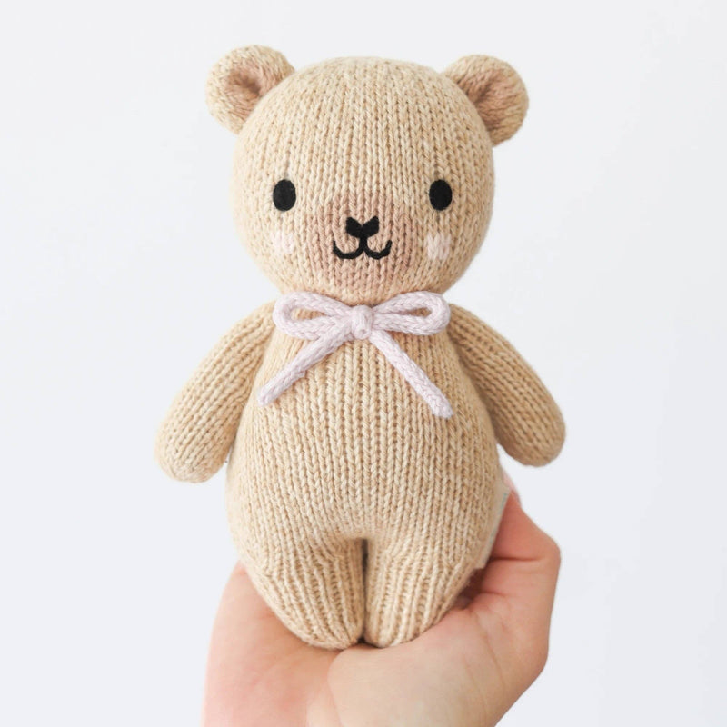 Cuddle+Kind Baby honey bear (lavender bow)