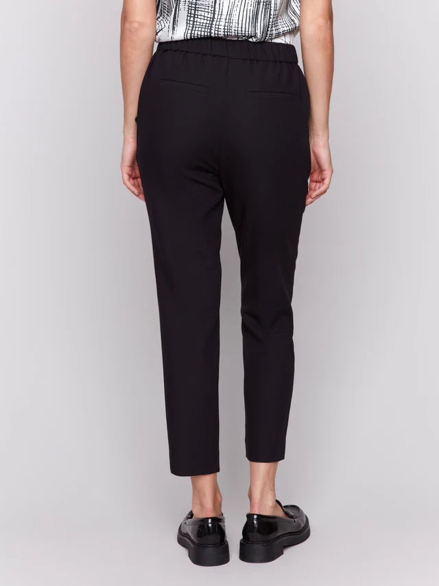 FINAL SALE Charlie B Crepe Pull-On Cropped Pants - Black