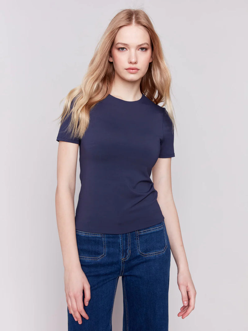 FINAL SALE Charlie B. Super Stretch Top Double Clothe Knit - Midnight/Navy