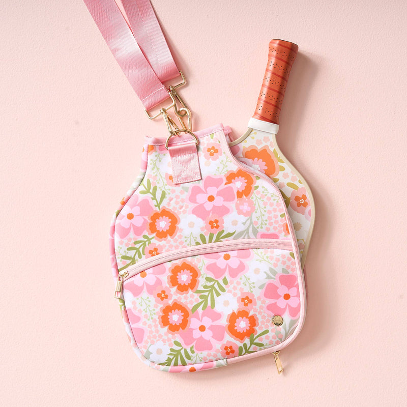 Pickleball Paddle Case-Beyond Blooms Pink Orange