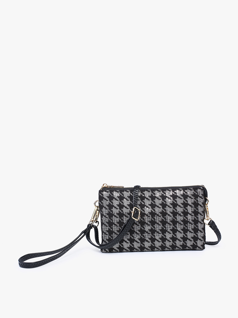 M013HDST Riley Houndstooth 3 Compartment Crossbody/Wristlet