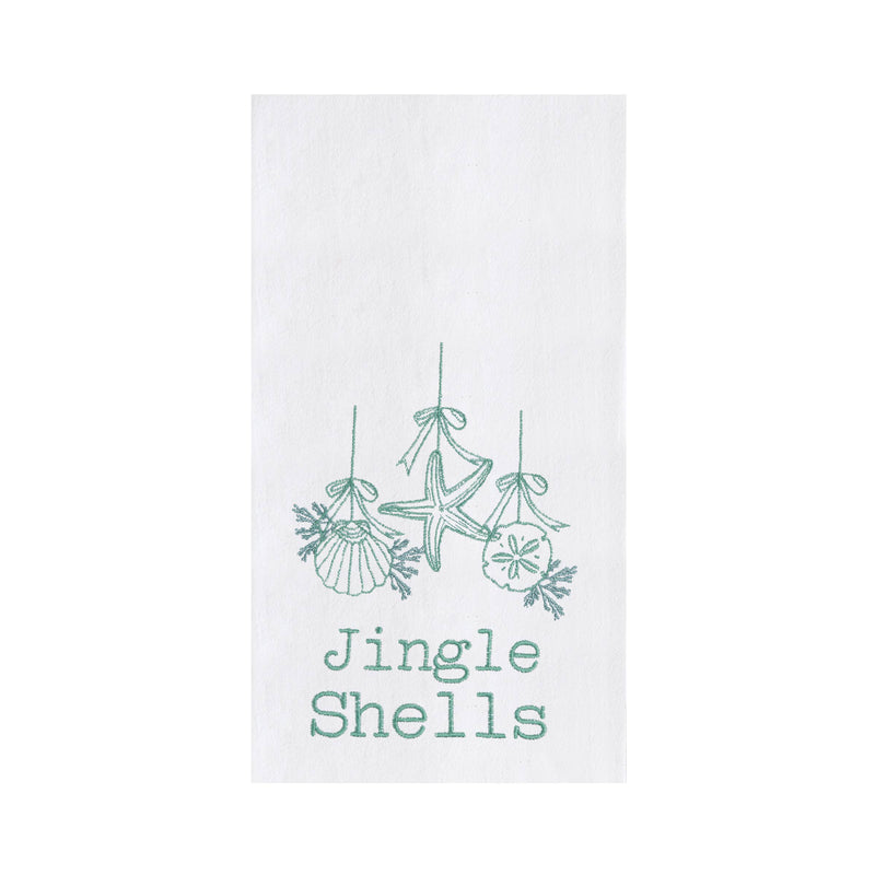 Christmas Jingle Shells Coastal Kitchen Towel