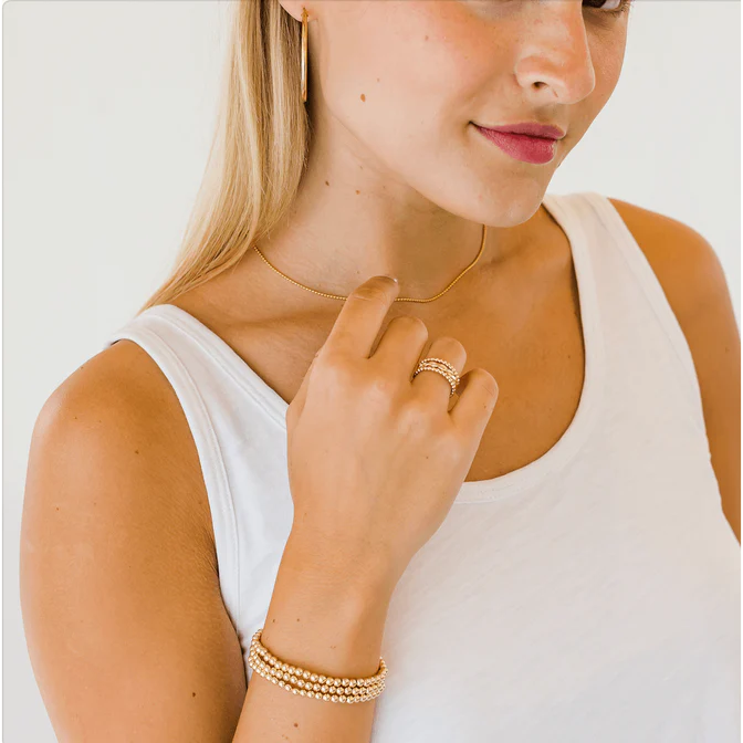 Erin Gray - 4mm 14k Gold Filled Karma waterproof bracelet 7"