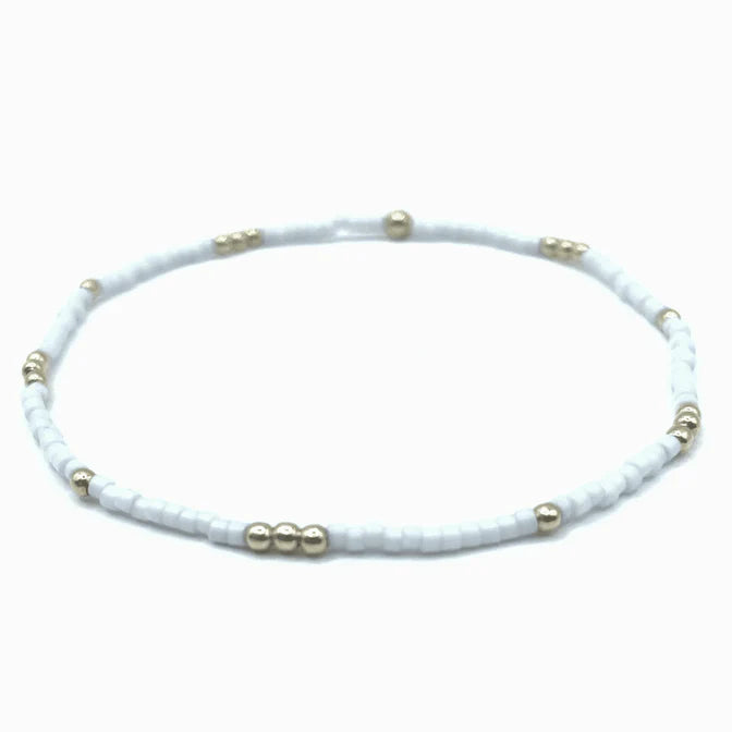 Erin Gray - 2mm Newport BLUE GRAY + Gold Filled Waterproof Bracelet 7"