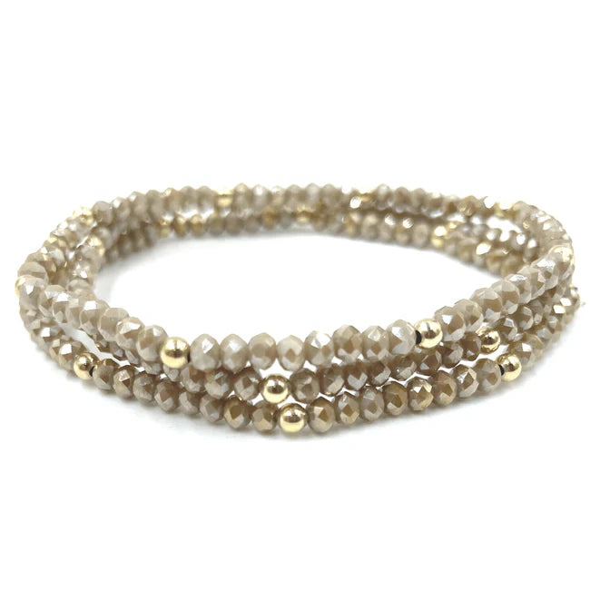 Erin Gray - OG Shimmer Bracelet Stack in Champagne + Gold Filled