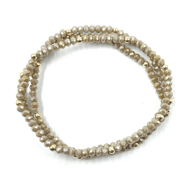 Erin Gray - OG Shimmer Bracelet Stack in Champagne + Gold Filled
