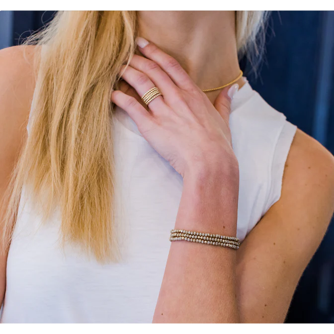 Erin Gray - OG Shimmer Bracelet Stack in Champagne + Gold Filled