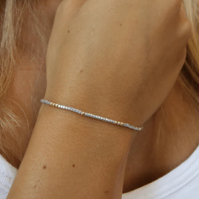 Erin Gray - 2mm Newport SILVER + Gold Filled Waterproof Bracelet