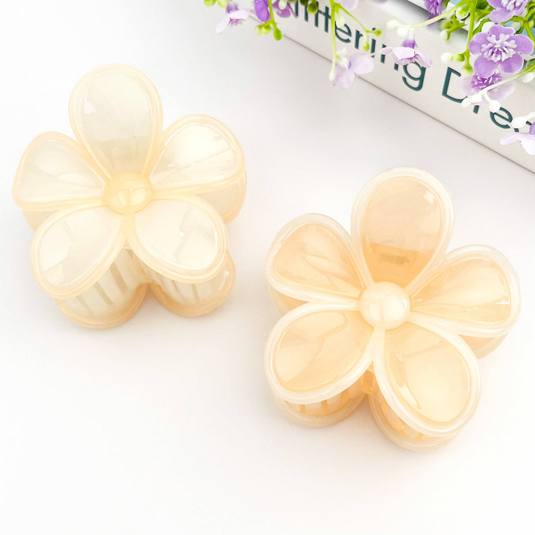Two-color Plumeria Claw Clip, Seaside Holiday Hair Clip