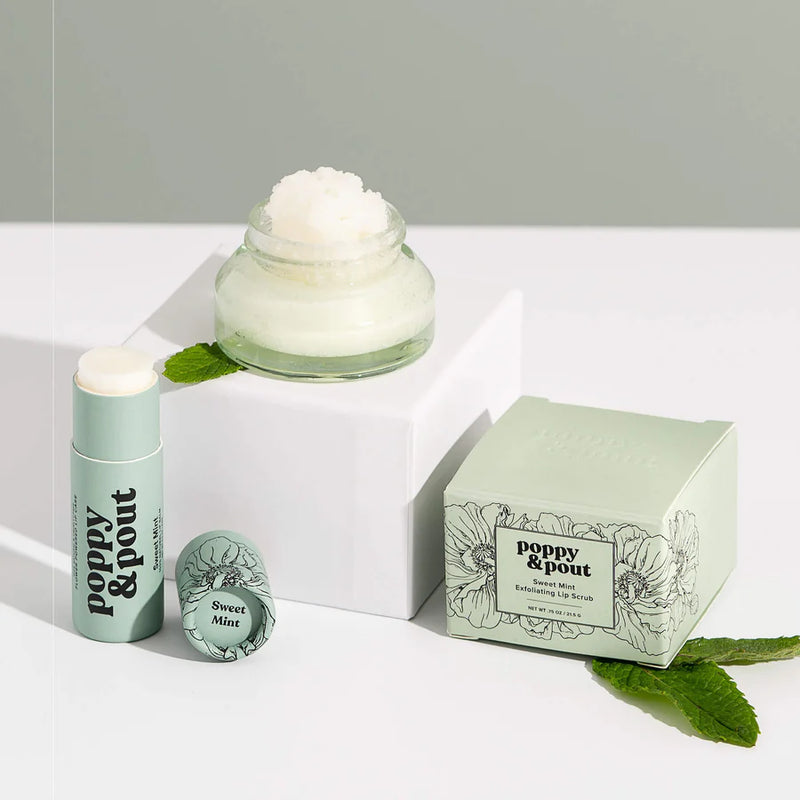 Poppy & Pout Gift Set, Lip Care Duo, Sweet Mint