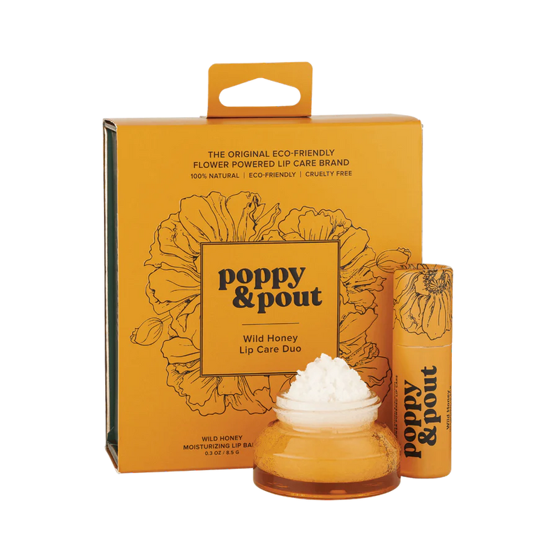 Poppy & Pout Gift Set, Lip Care Duo, Wild Honey