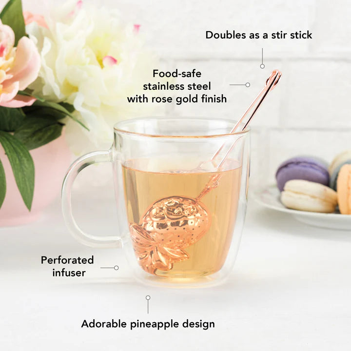 PINKY UP ROSE GOLD PINEAPPLE TEA INFUSER