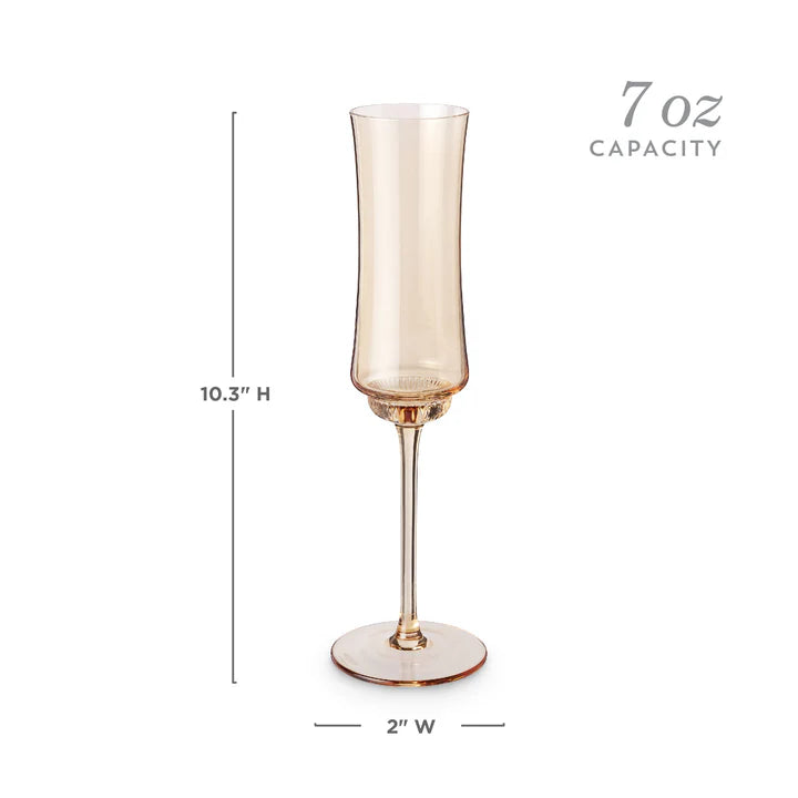 Tulip Champagne Flutes in Amber