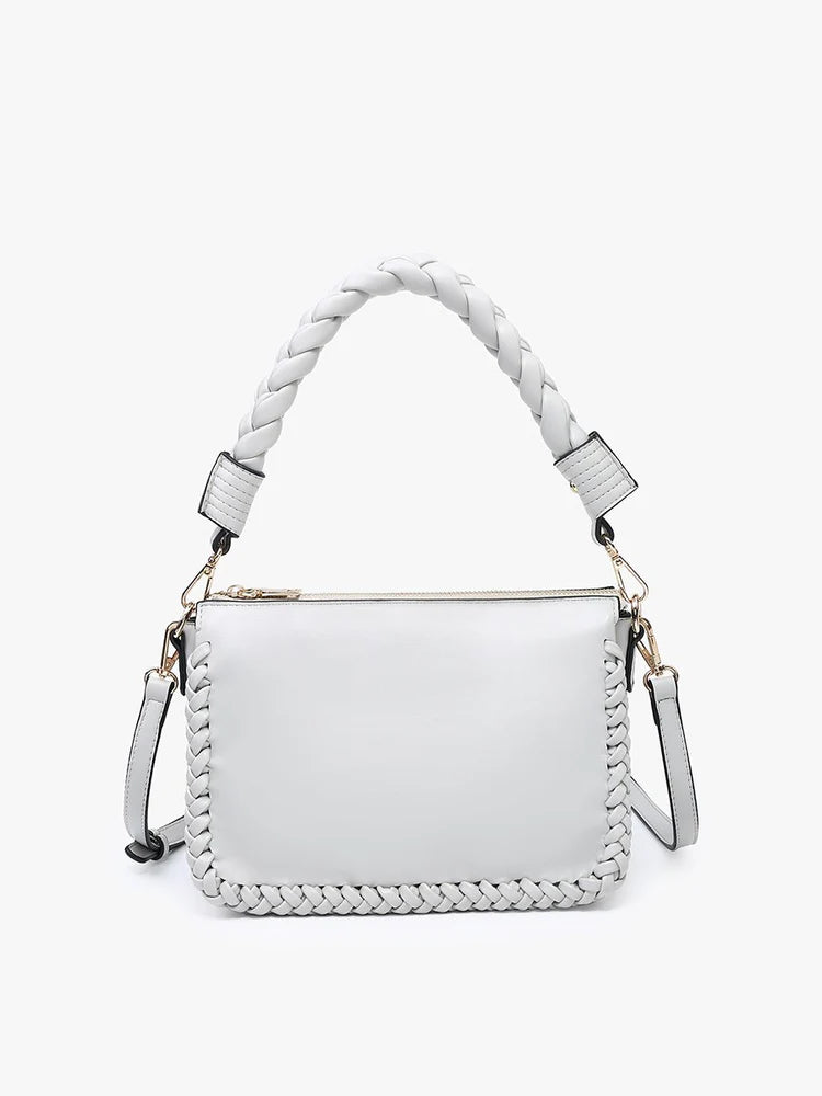 Judith Vegan Whipstitch Shoulder Bag - Off White