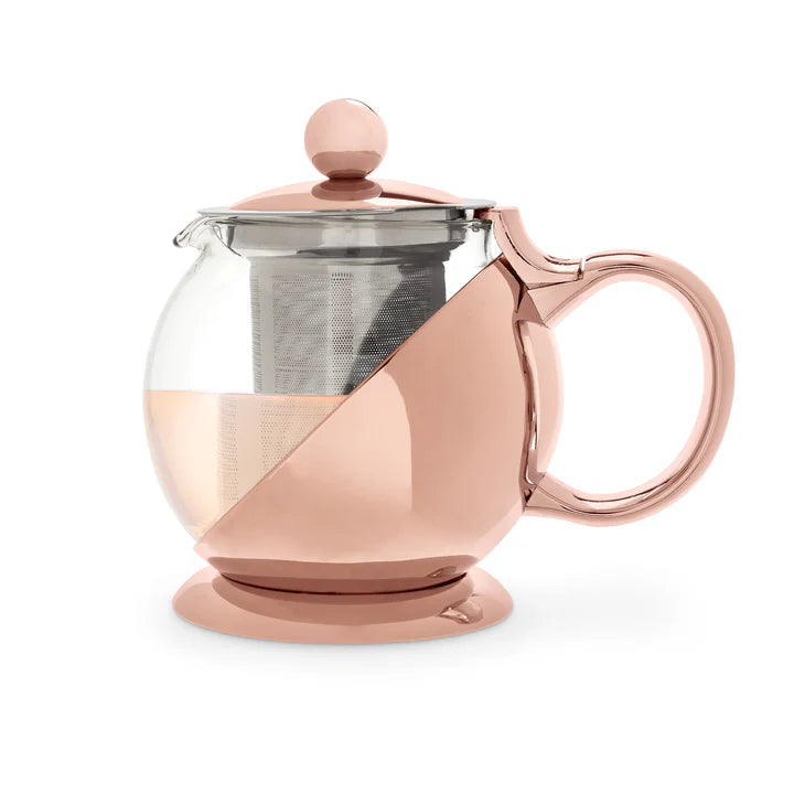PINKY UP SHELBY GLASS AND ROSE GOLD WRAPPED TEAPOT
