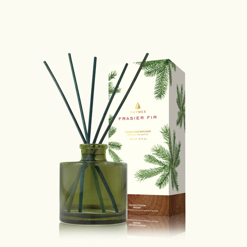 Thymes Frasier Fir Reed Diffuser, Petite Green 4oz