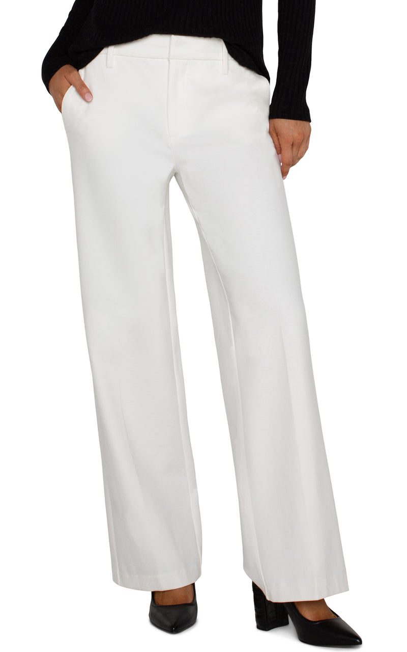 LIVERPOOL KELSEY WIDE LEG TROUSER - VINTAGE WHITE