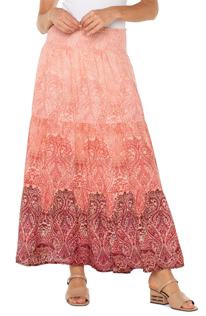 Liverpool Woven Maxi Skirt - Mauve Ombre