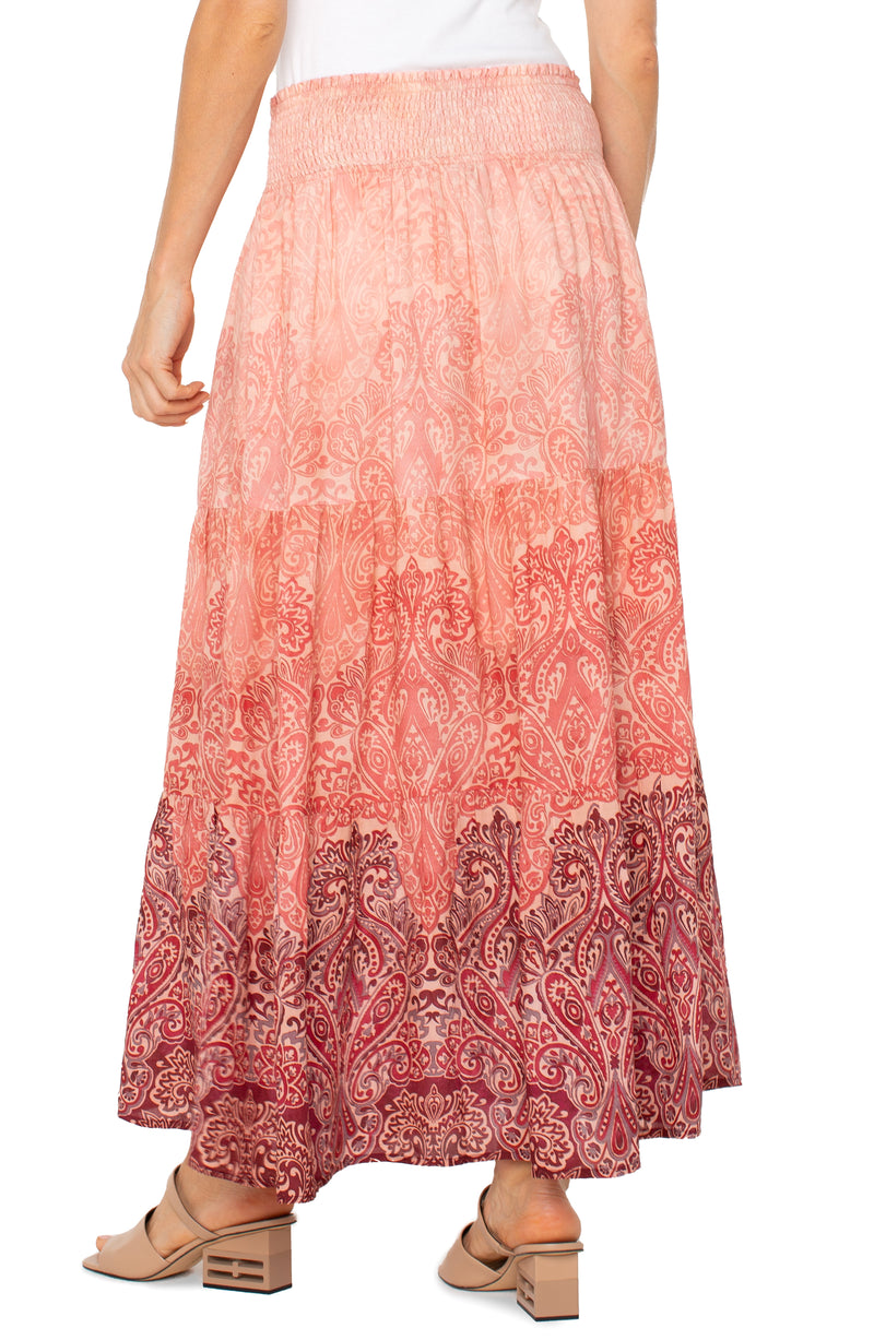 Liverpool Woven Maxi Skirt - Mauve Ombre