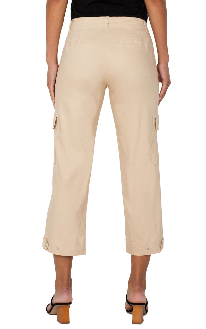 Liverpool Utility Crop w/Tab Hem & Cargo Pockets 26" - Hazelnut