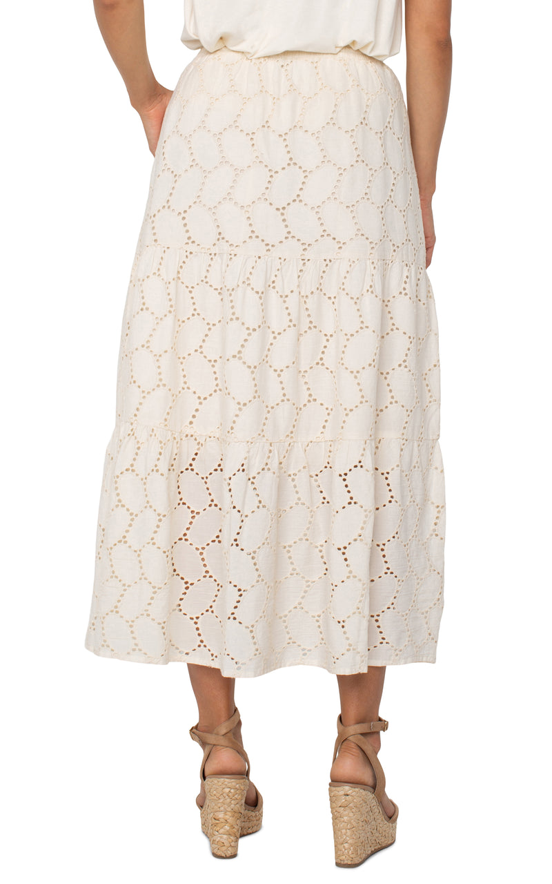 FINAL SALE Liverpool Tiered Woven Maxi Skirt w/ Tie Waist