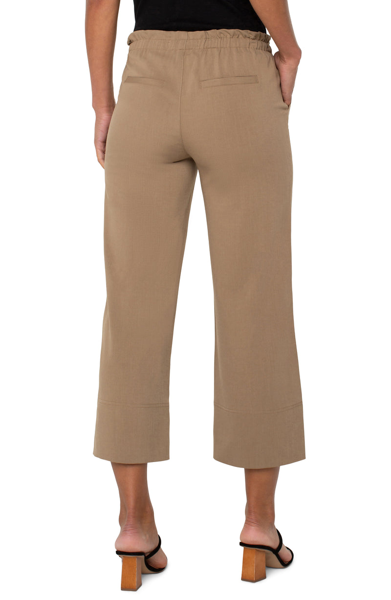 FINAL SALE Liverpool Pull on Tie Waist Wide Leg Ankle 26" - Palo Santo