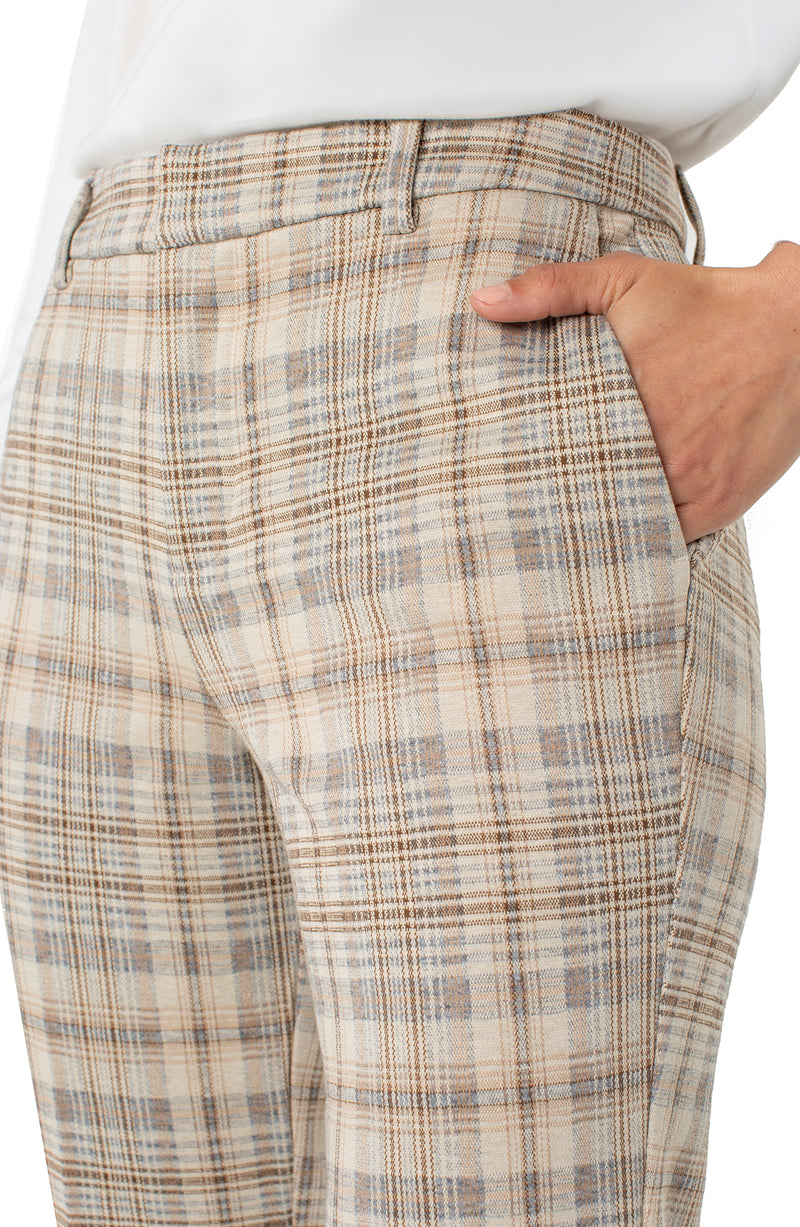 Liverpool Kelsey High Rise Trouser - Khaki/Cream Plaid
