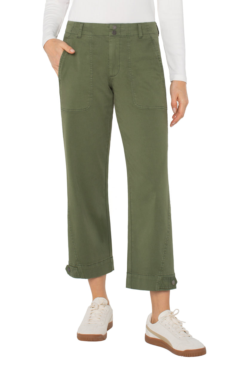Liverpool Utility Crop w/Tab Hem - Forest Shade