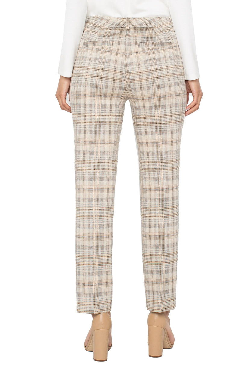 Liverpool Kelsey High Rise Trouser - Khaki/Cream Plaid
