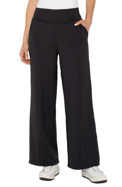 Liverpool Wide Leg Tech Pant 28" - Black