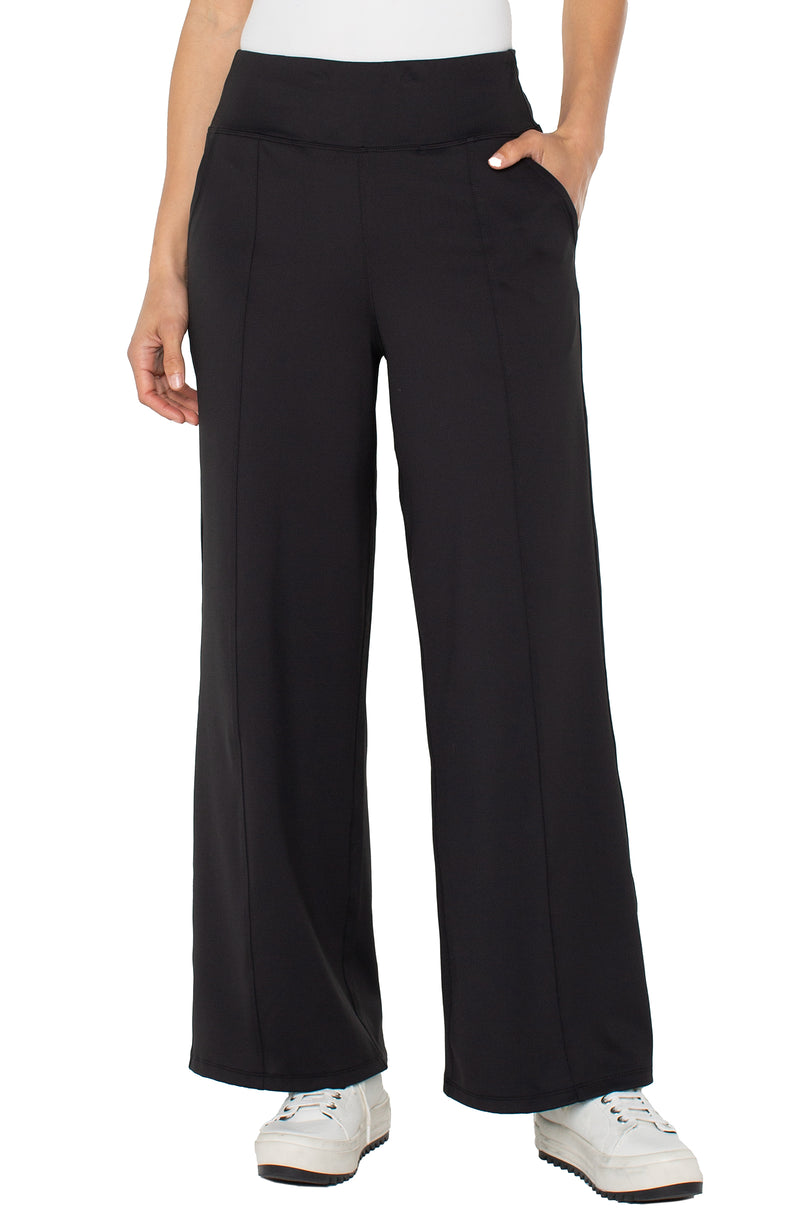 Liverpool Wide Leg Tech Pant 28" - Black