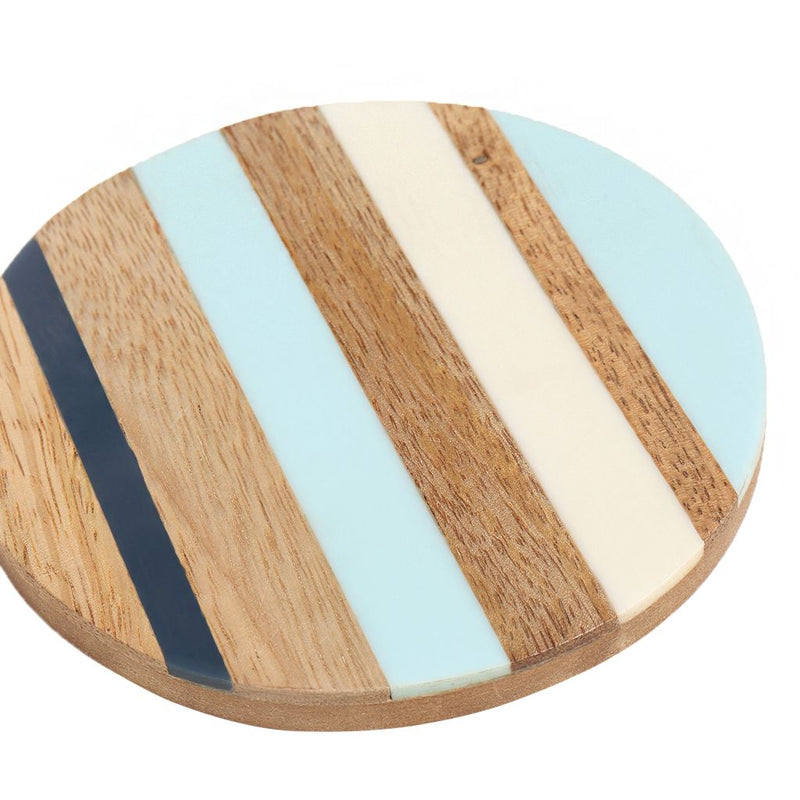 MDF with Resin Striped Coasters - Set of 4