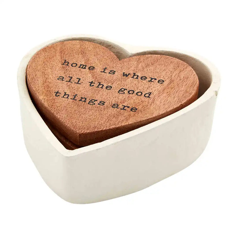 FINAL SALE Mud Pie Wooden Heart Coasters