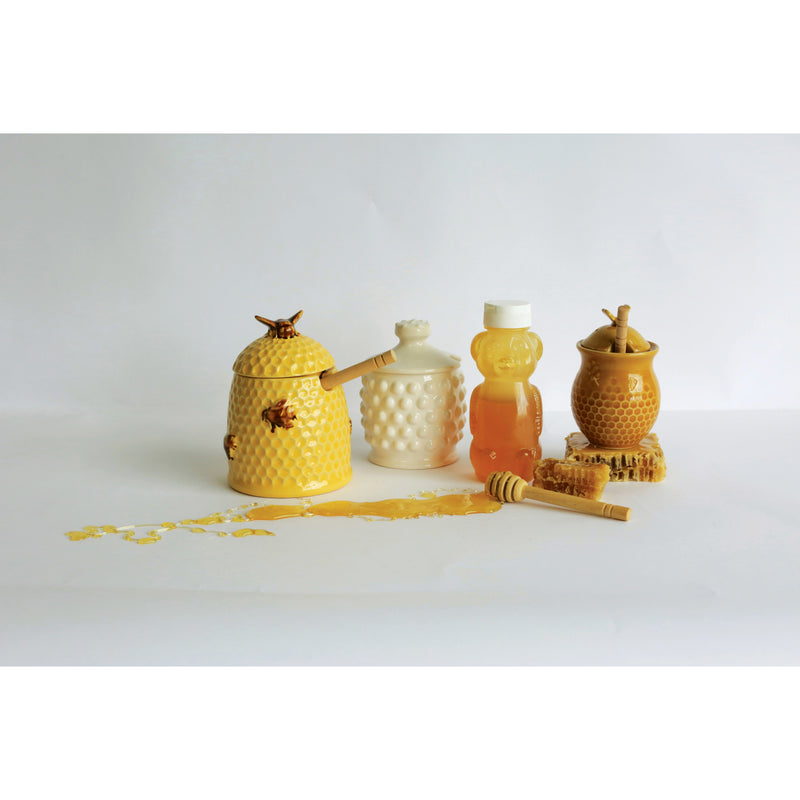 FINAL SALE Honey Jar with Honey Dipper Set