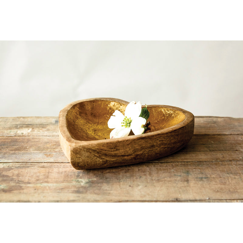 FINAL SALE Decorative Mango Wood Heart Bowl