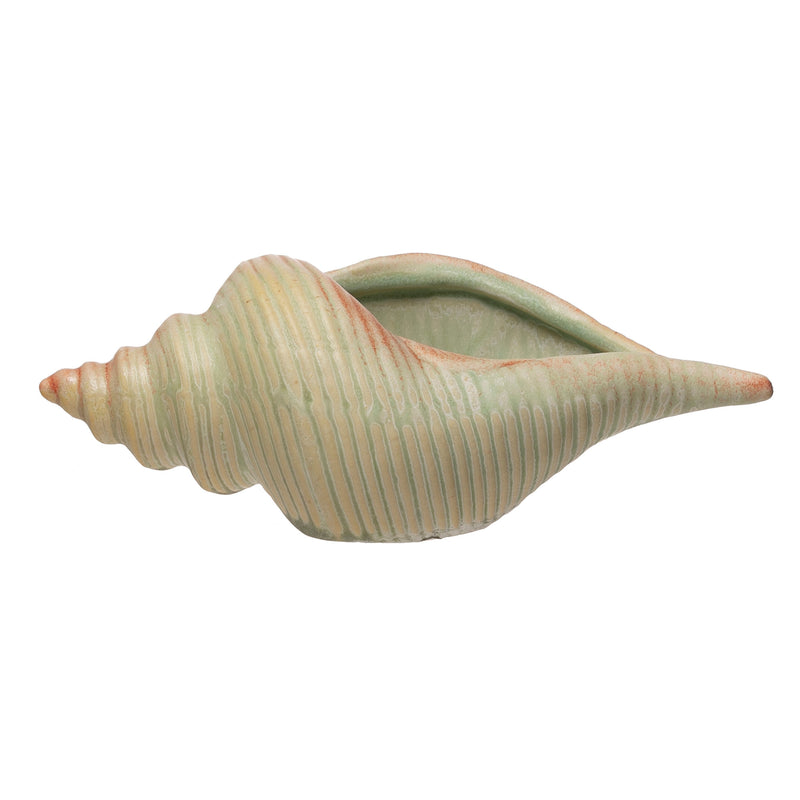 Stoneware Shell Container with Glaze