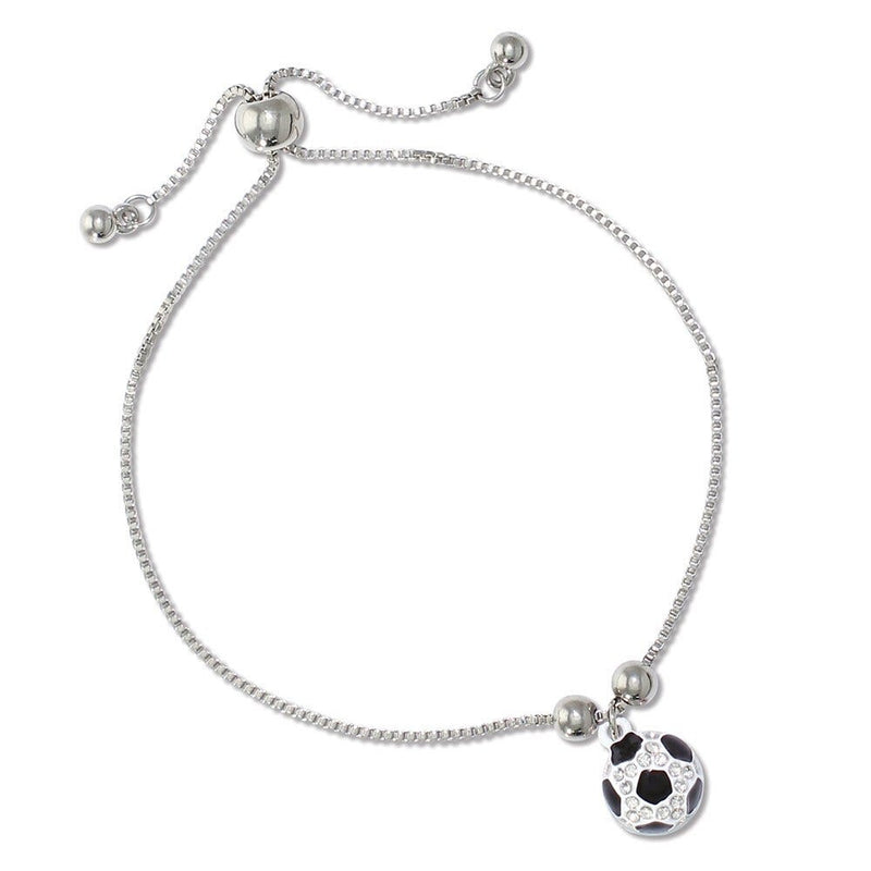 Periwinkle Bracelet - Silver Soccer with Crystals - FINAL SALE