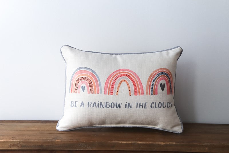 FINAL SALE Little Birdie Be a Rainbow In The Clouds Lumbar Pillow